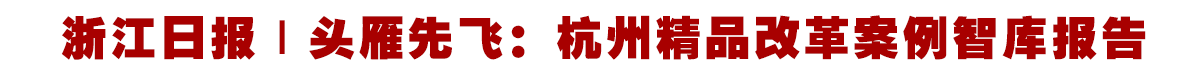 浙江日报｜头雁先飞：杭州精品改革案例智库报告